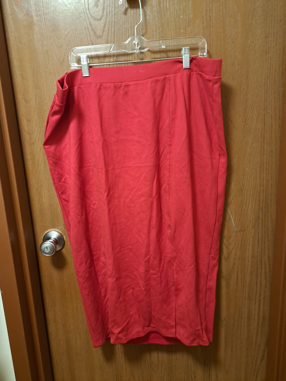 Catherines Coral-Red Pencil Skirt